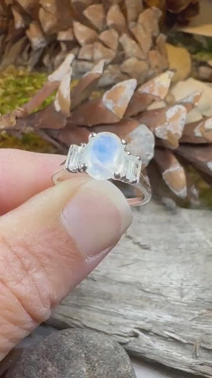 Moonstone Ring, Promise Ring, Moonstone Engagement Ring, Anniversary Gift, Pinky Ring, Boho Ring, Mom Gift, Wife Gift, Cocktail Ring