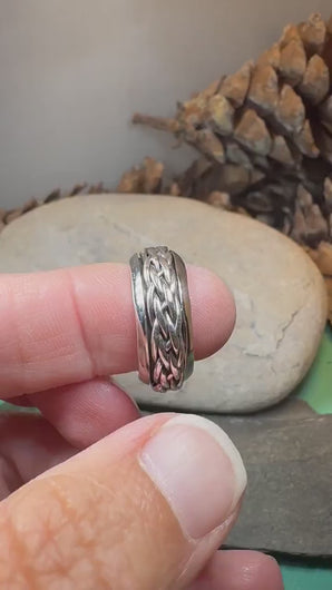 Celtic Ring, Irish Wedding Ring, Silver Scottish Ring, Large Irish Ring, Promise Ring, Anniversary Gift, Wedding Band, Spinner Ring