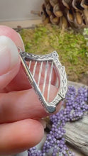 Load and play video in Gallery viewer, Harp Necklace, Irish Jewelry, Celtic Jewelry, Ireland Gift, Mom Gift, Girlfriend Gift, Celtic Knot Jewelry, Musical Instrument Necklace
