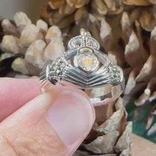 Load and play video in Gallery viewer, Devotion Marcasite Claddagh Ring
