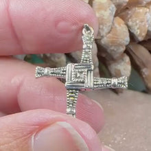 Load and play video in Gallery viewer, Marcasite Saint Brigid&#39;s Cross Necklace
