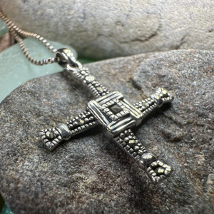 Marcasite Saint Brigid's Cross Necklace