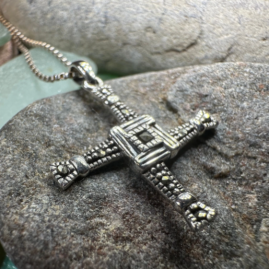 Marcasite cross necklace store