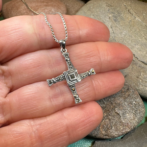 Marcasite Saint Brigid's Cross Necklace