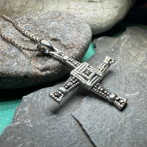 Marcasite Saint Brigid's Cross Necklace