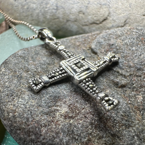 Marcasite Saint Brigid's Cross Necklace