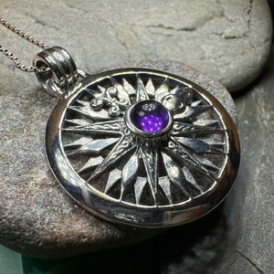 Celtic Compass Amethyst Necklace