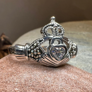 Devotion Marcasite Claddagh Ring