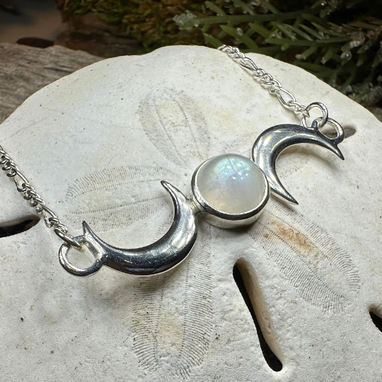 Nialla Triple Moon Necklace – Celtic Crystal Design Jewelry