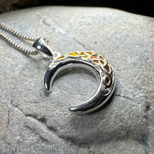 Load image into Gallery viewer, Trinity Knot Crescent Moon Necklace
