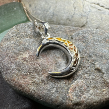 Load image into Gallery viewer, Trinity Knot Crescent Moon Necklace
