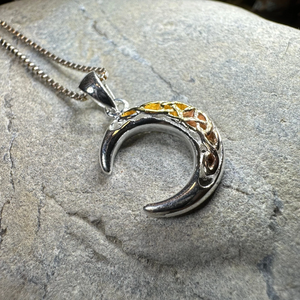 Trinity Knot Crescent Moon Necklace