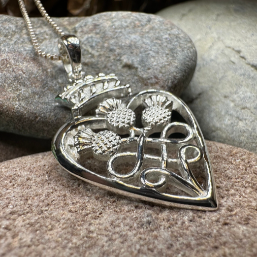 Silver Scottish newest Thistle Heart Necklace