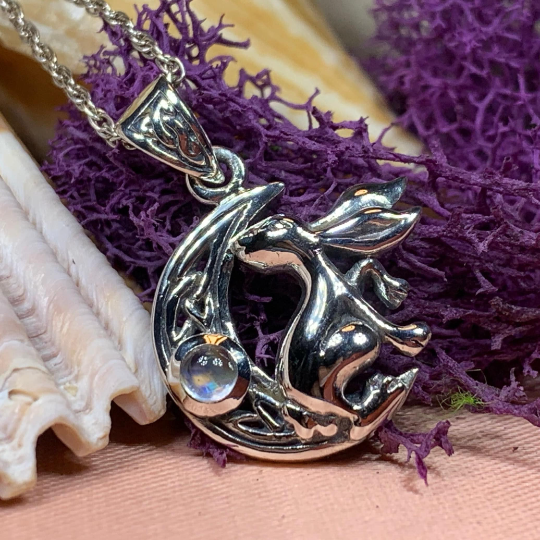 Rabbit Moon Necklace – Celtic Crystal Design Jewelry