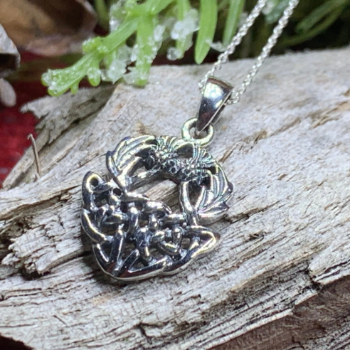 Silver Scottish Thistle hotsell Heart Necklace