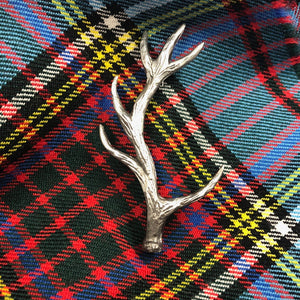 Antler Kilt Pin, Celtic Jewelry, Tartan Pin, Sword Pin, Groom Gift, Best Man Gift, Highland Bagpiper Gift, Pagan Jewelry, Scotland Jewelry