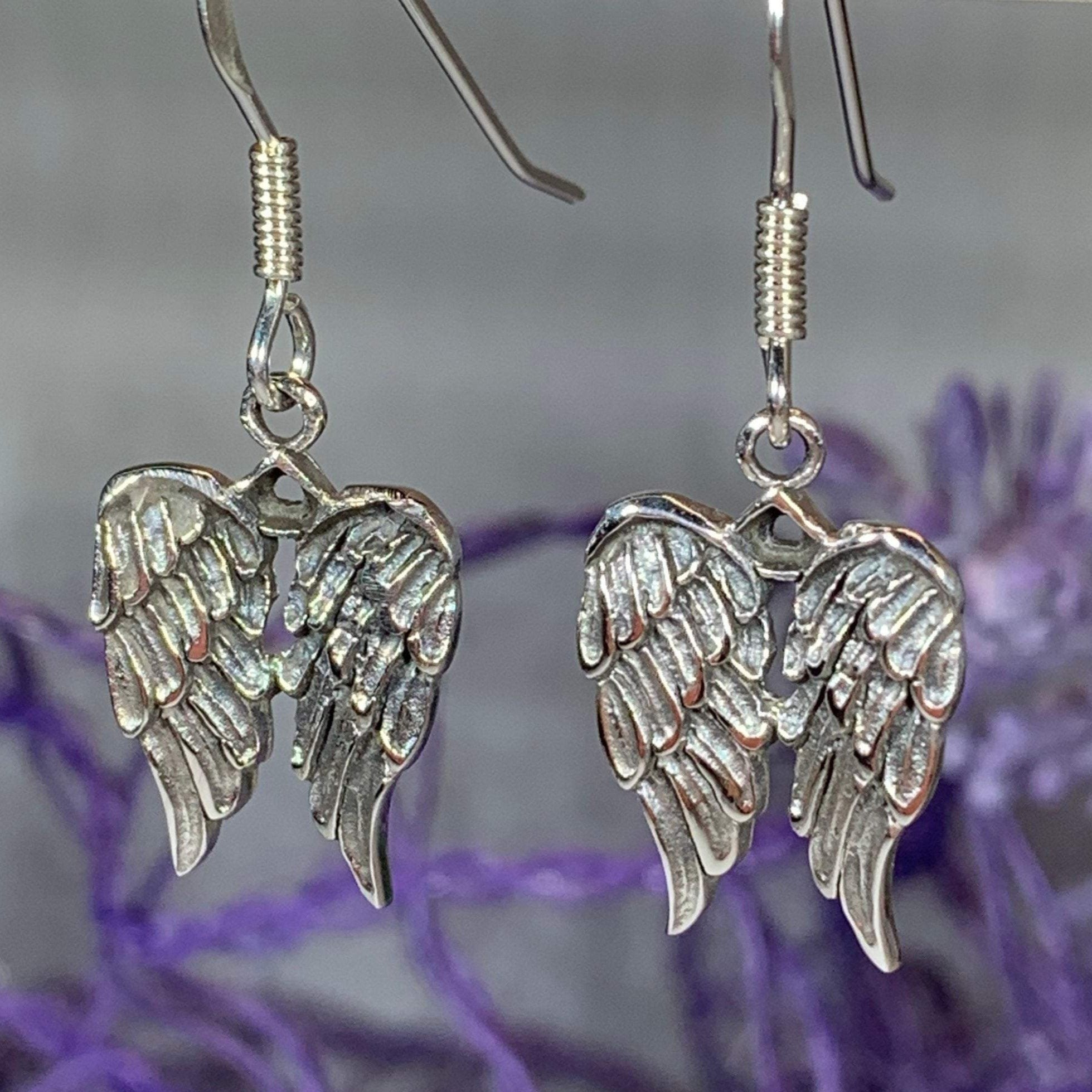 Coin Jewelry/Angel Wing Earrings/Silver Angel Wings/Copper and Sterling Earrings/Handmade Angel Wings high quality on Post/Unique Mother's Gift