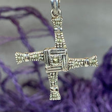 Load image into Gallery viewer, Marcasite Saint Brigid&#39;s Cross Necklace
