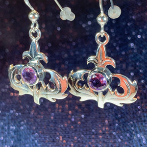 Amethyst Thistle Earrings – Celtic Crystal Design Jewelry