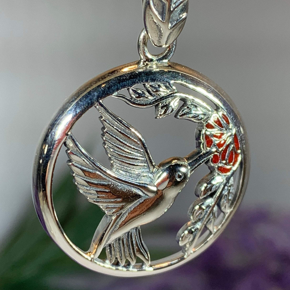 Tropical Hummingbird Necklace – Celtic Crystal Design Jewelry