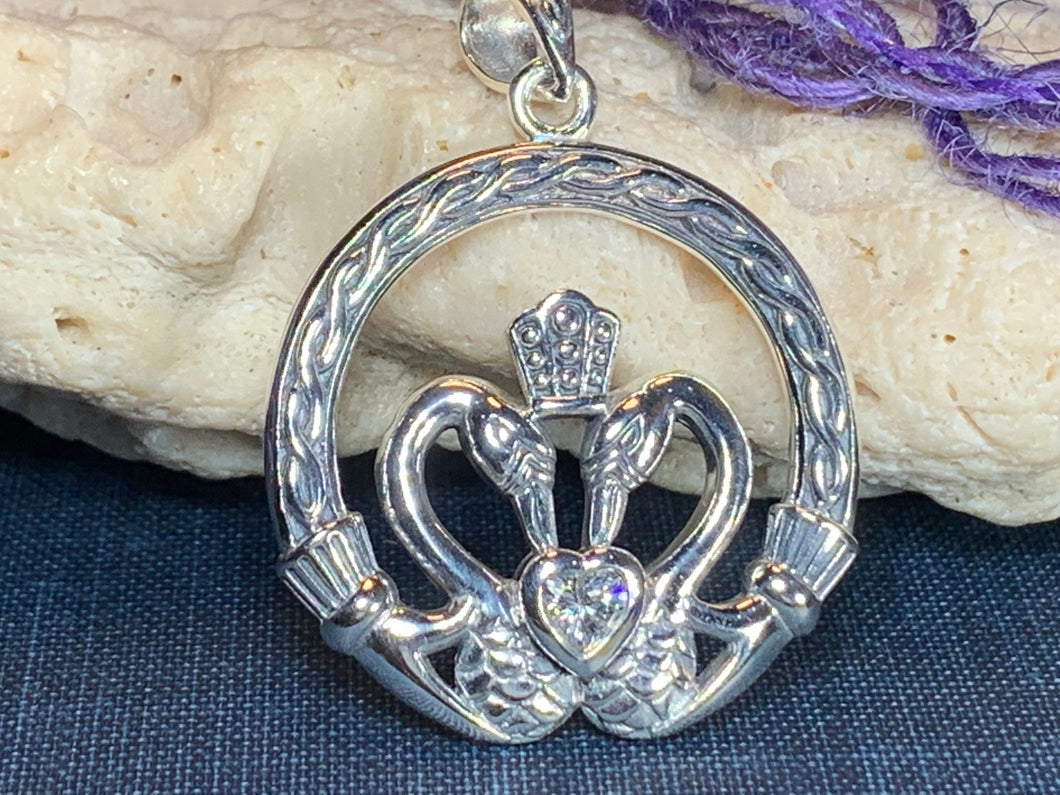 Celtic Swan Claddagh Necklace