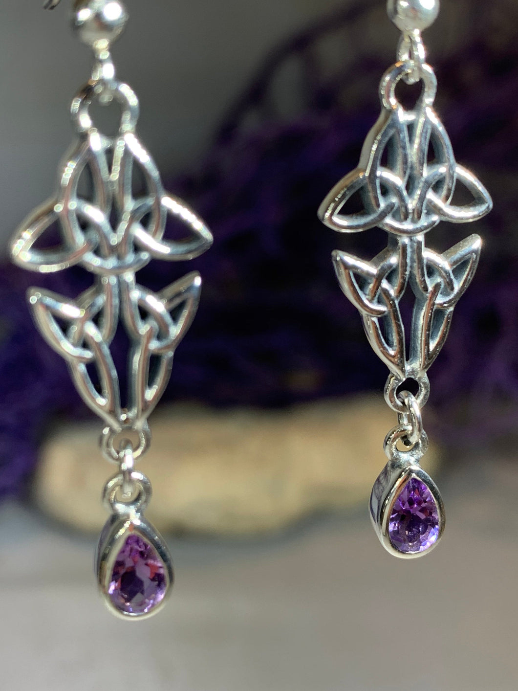 Artisan Long Trinity Knot Earrings