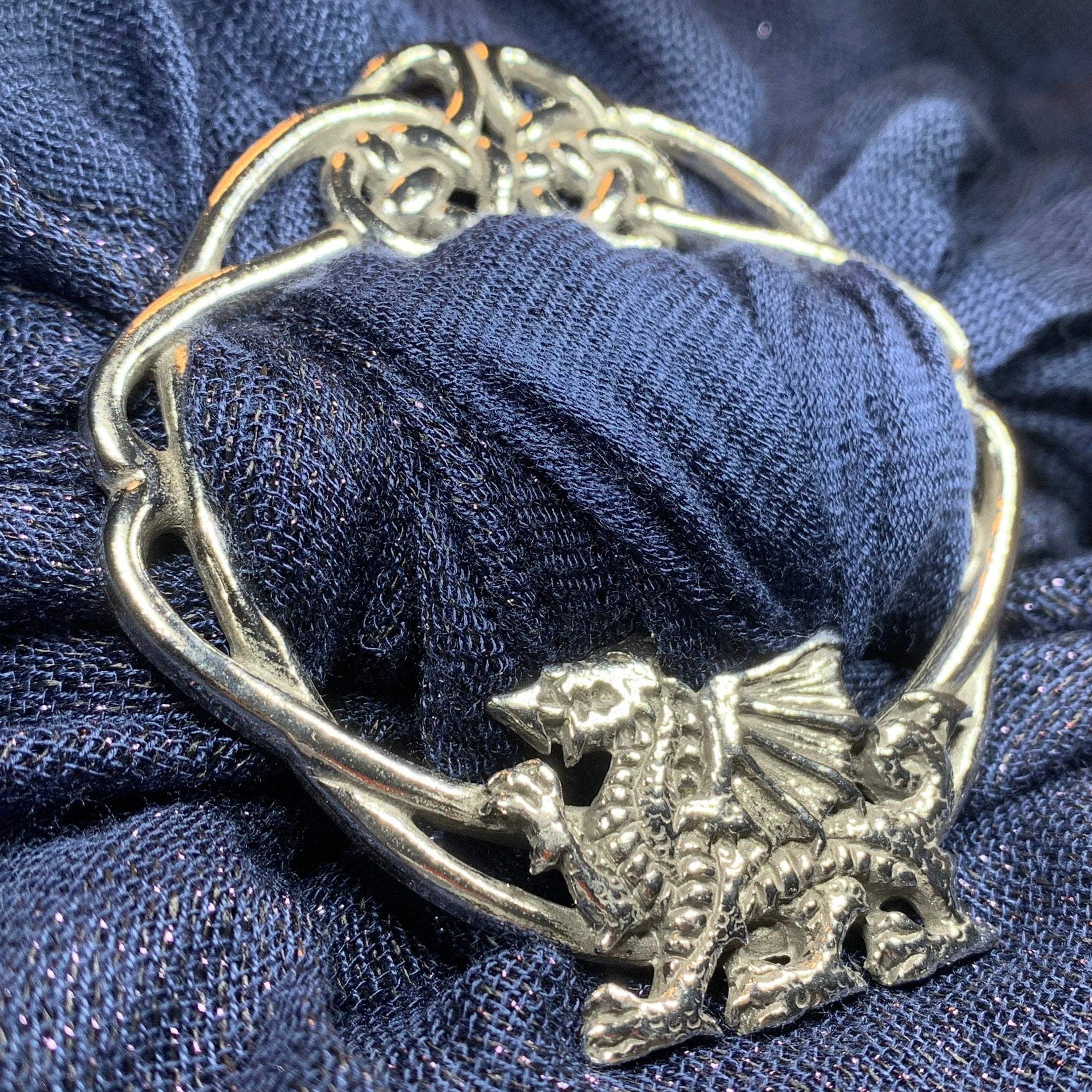 Thistle and Celtic Knot Pewter Scarf Ring (Medium) – The Celtic Knot