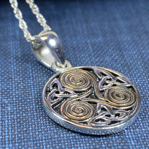 Spiral Necklace, Celtic Jewelry, Irish Jewelry, Triskele Jewelry, Wiccan Jewelry, Anniversary Gift, Pagan Jewelry, Girlfriend Gift, Mom Gift