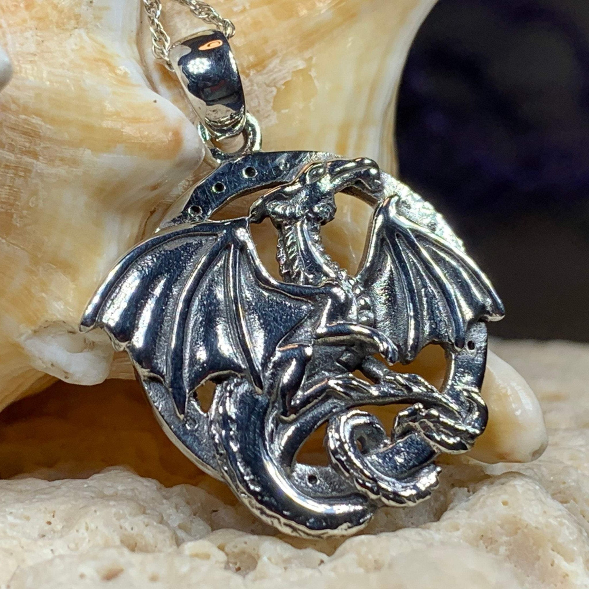 Silver Dragon Locket Necklace, Winged Dragon Locket Pendant, Mythical  Creature, Dragon Locket Jewelry