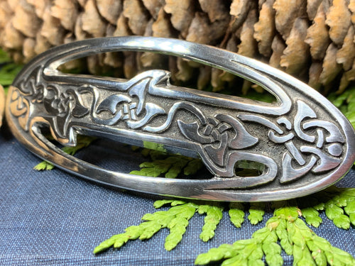 Celtic Knot Hair Clip, Celtic Barrette, Irish Jewelry, Pagan Jewelry, Friendship Gift, Wiccan Jewelry, Norse Jewelry, Animal Barrette