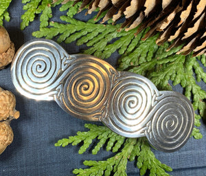 Celtic Spiral Hair Clip, Celtic Barrette, Irish Jewelry, Pagan Jewelry, Friendship Gift, Wiccan Jewelry, Norse Jewelry, Pewter Barrette