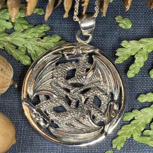 Dragon Necklace, Celtic Jewelry, Celtic Knot Jewelry, Pagan Jewelry, Gothic Necklace, Wiccan Jewelry, Ireland Jewelry, Wales Jewelry