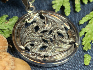 Dragon Necklace, Celtic Jewelry, Celtic Knot Jewelry, Pagan Jewelry, Gothic Necklace, Wiccan Jewelry, Ireland Jewelry, Wales Jewelry