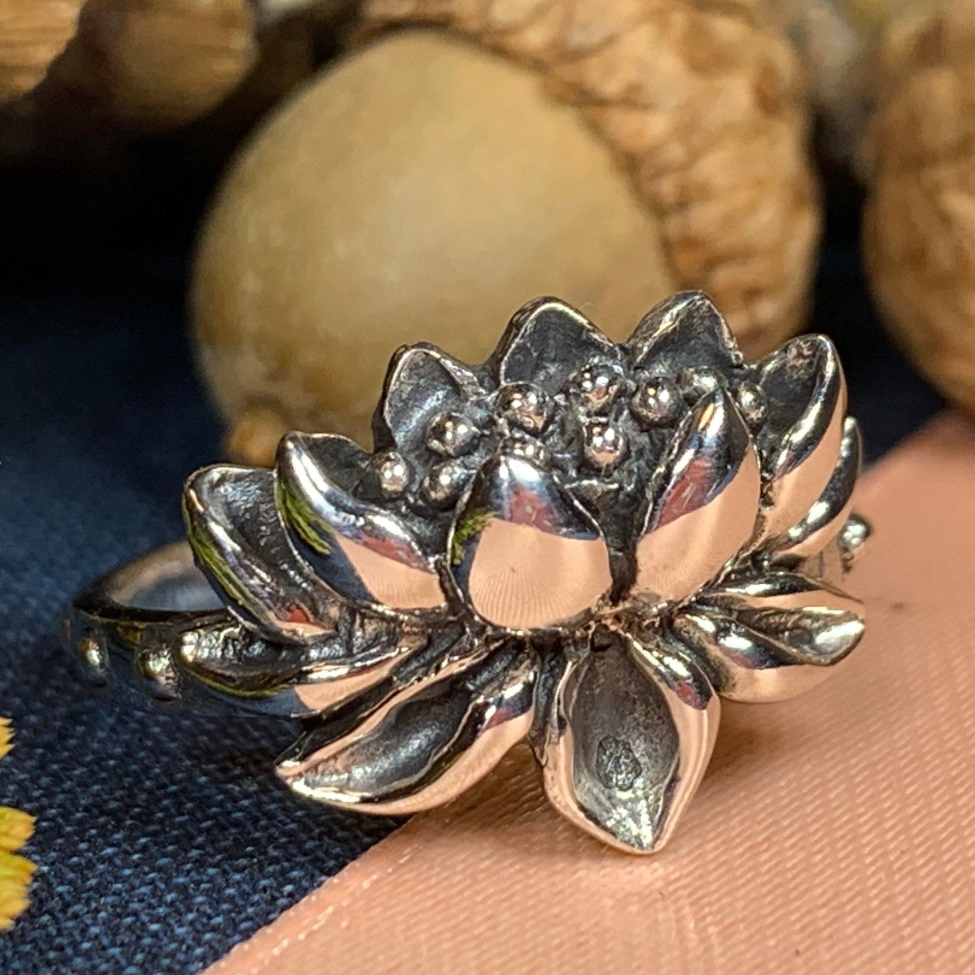 Buy Lotus Blossom Outlined Ring Online – Tibetan Treasures