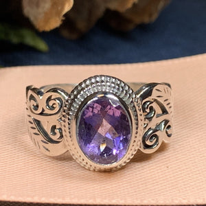 Celtic Knot Ring, Celtic Jewelry, Irish Jewelry, Amethyst Ring, Irish Ring, Irish Dance Gift, Anniversary Gift, Bridal Ring, Wiccan Gift