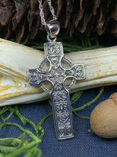 Load image into Gallery viewer, Celtic Cross Necklace, Celtic Jewelry, Irish Jewelry, Anniversary Gift, Communion Gift, Baptism Gift, Religious Jewelry, Scotland Cross
