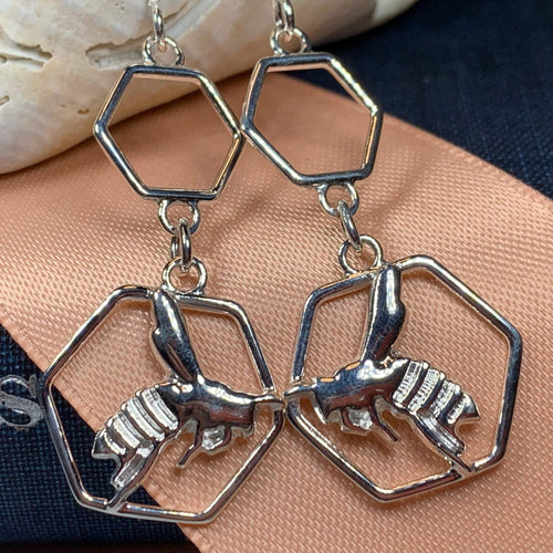Bee & Honeycomb Scarf Ring – Celtic Crystal Design Jewelry