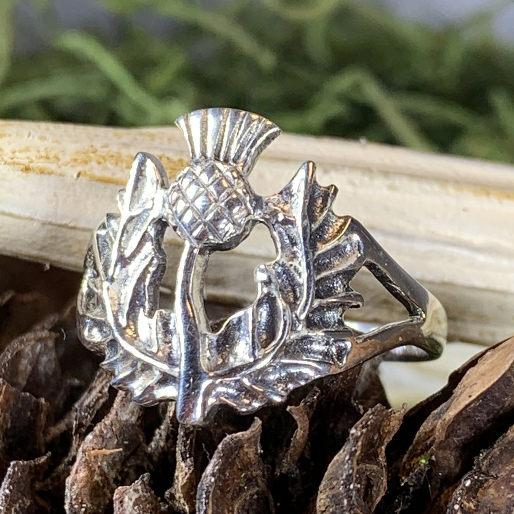 Thistle Ring, Celtic Jewelry, Scotland Jewelry, Flower Jewelry, Outlander Jewelry, Nature Ring, Thistle Jewelry, Mom Gift, Wife Gift