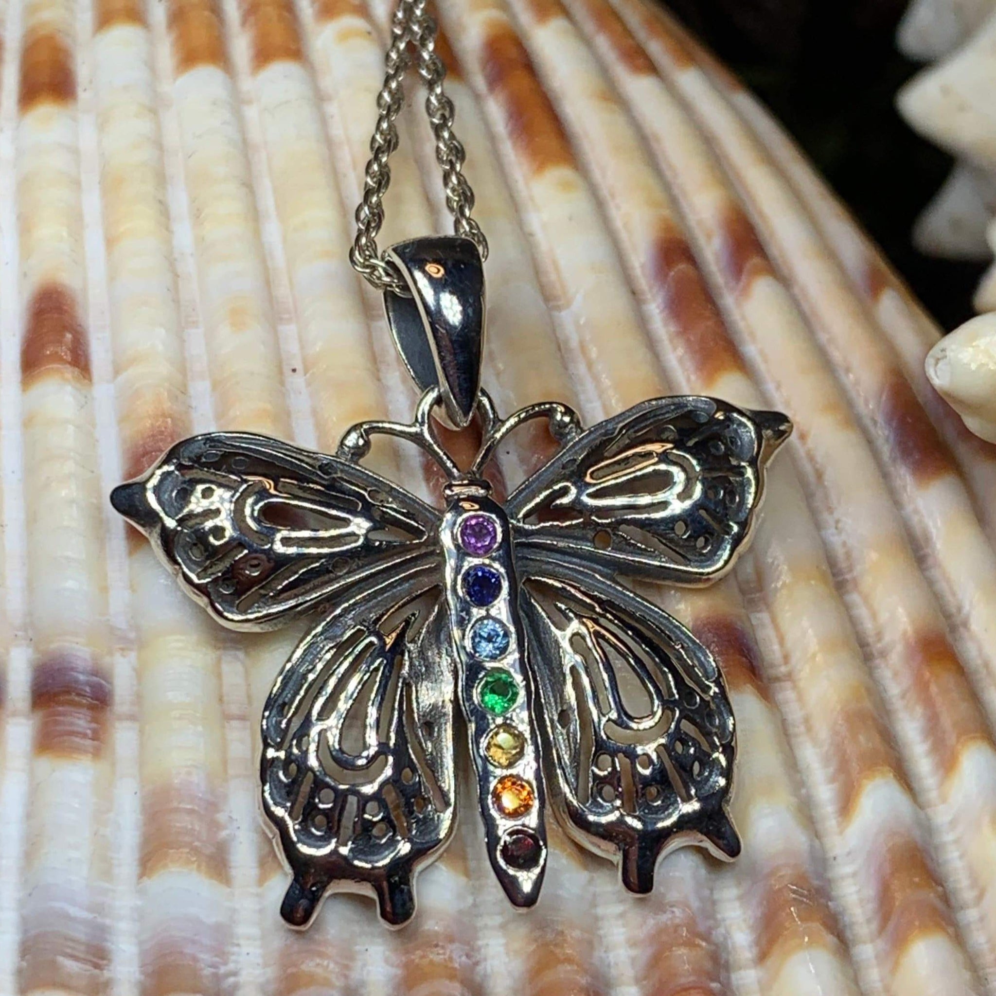 Celtic Crystal Design Jewelry Butterfly Pearl Brooch Blue