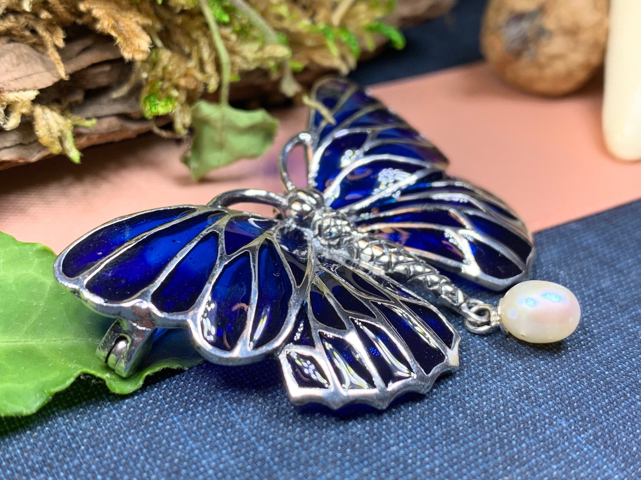 Huge Tomato Butterfly Mother of Pearl Brooch Abalone Shell Freshwater Pearl Brooch Pin Vintage Jewelry