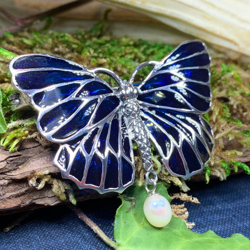 Butterfly Brooch, Nature Jewelry, Insect Jewelry, Butterfly Pin, Anniversary Gift, Celtic Jewelry, Mom Gift, Sister Gift, Graduation Gift