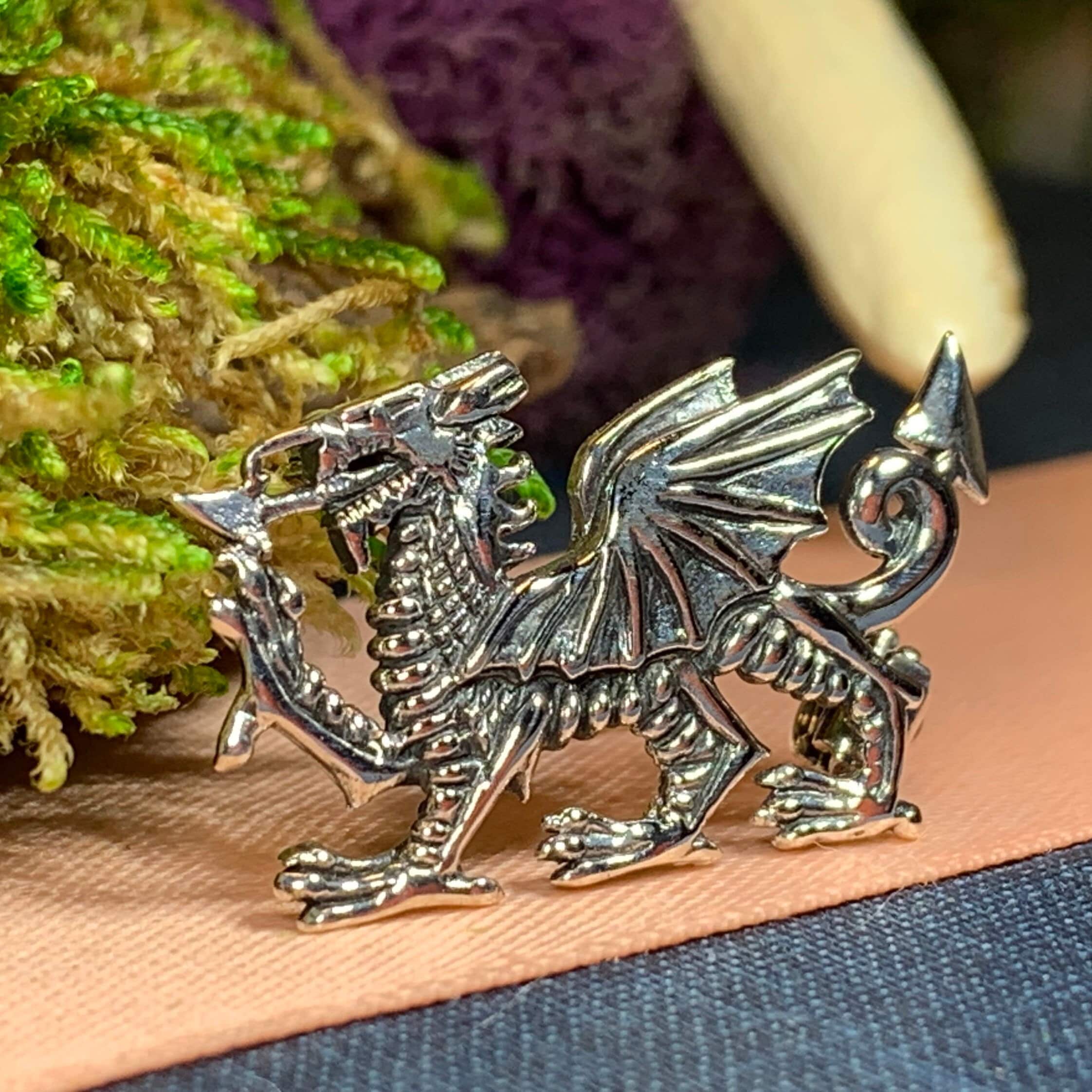 Silver dragon brooch clearance