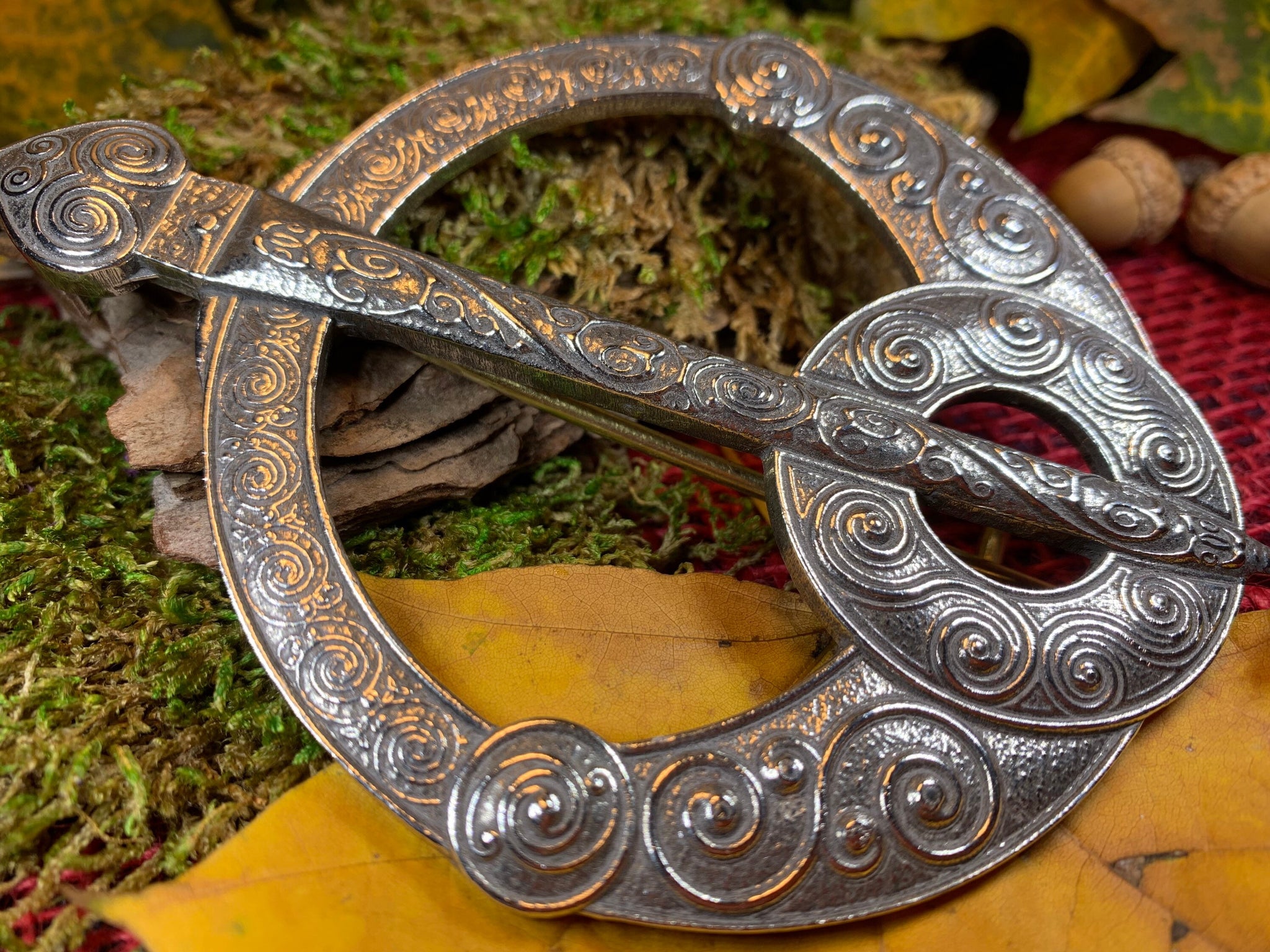 Celtic Cloak Pin Brooch Penannular Silver Knot Work Viking Style – Fenris