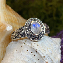 Load image into Gallery viewer, Moonstone Ring, Celtic Ring, Boho Statement Ring, Promise Ring, Anniversary Gift, Celtic Knot Ring, Irish Ring, Mom Gift, Wife Gift
