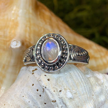 Load image into Gallery viewer, Moonstone Ring, Celtic Ring, Boho Statement Ring, Promise Ring, Anniversary Gift, Celtic Knot Ring, Irish Ring, Mom Gift, Wife Gift
