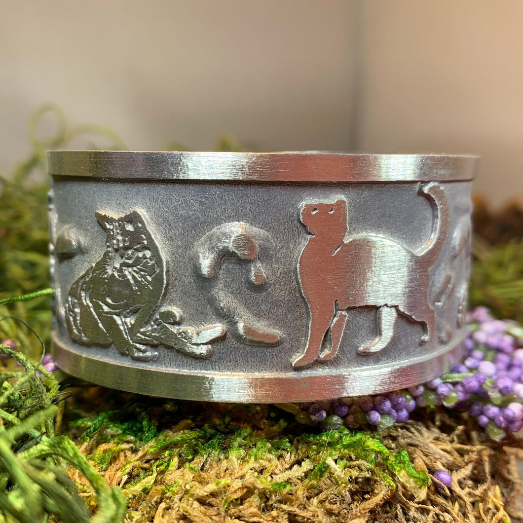 Celtic Cat Bracelet, Celtic Jewelry, Bangle Bracelet, Cat Jewelry, Ireland Jewelry, Wife Gift, Girlfriend Gift, Sister Gift, Cat Mom Gift