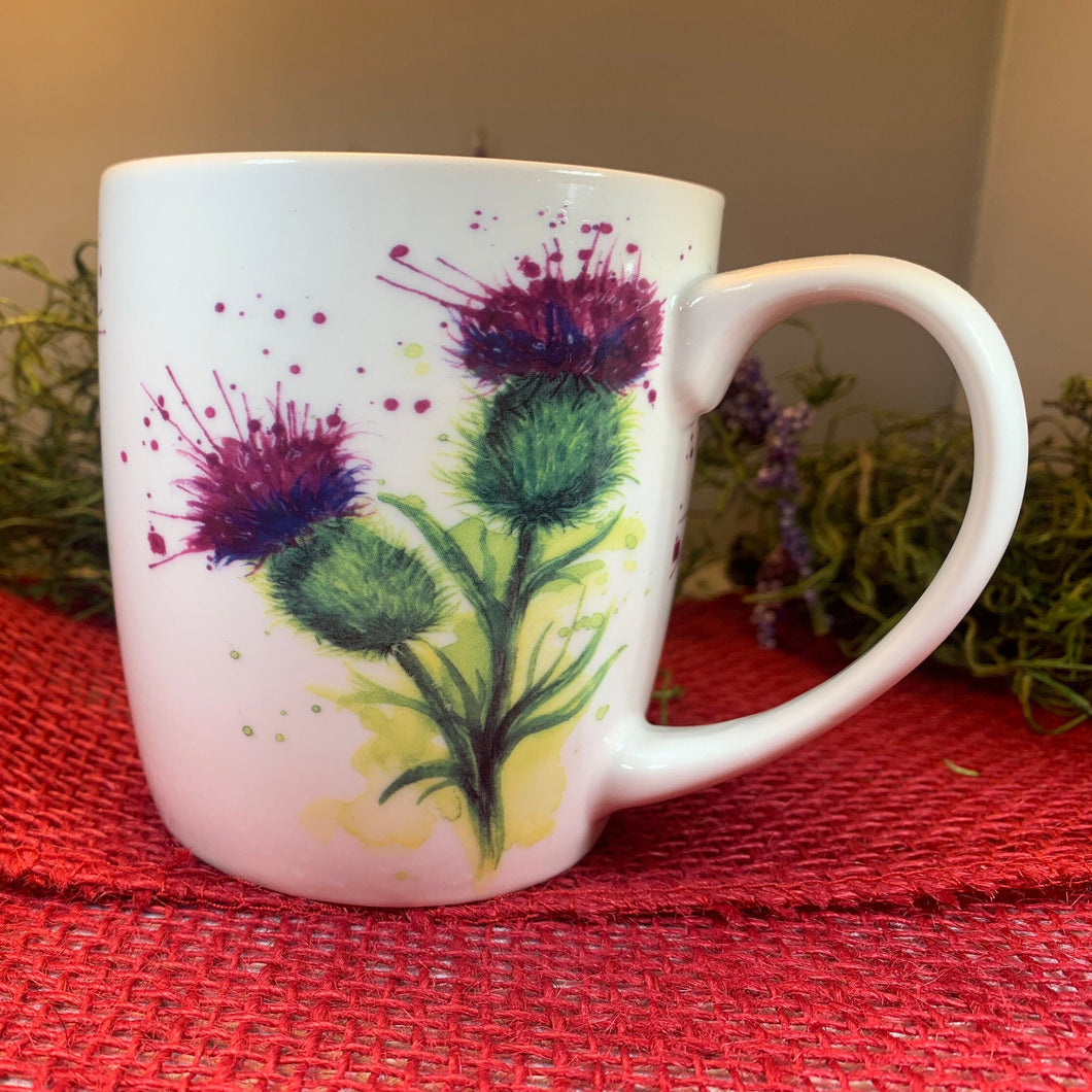 Thistle Mug, Scotland Gift, Scottish Thistle Mug, Ceramic Mug, Outlander Gift, Coffee Mug Gift, Mom Gift, Dad Gift, Wife Gift, Gift for her