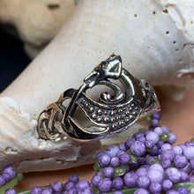 Load image into Gallery viewer, Celtic Dragon Ring, Celtic Ring, Norse Ring, Silver Boho Ring, Irish Ring, Irish Dance Gift, Anniversary Gift, Ireland Ring, Wiccan Ring
