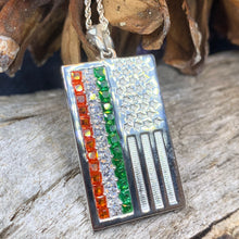 Load image into Gallery viewer, American Flag Pendant, Ireland Flag Necklace, American Flag Necklace, Irish Flag Jewelry, Flag Jewelry, Bagpiper Gift, Patriotic Gift
