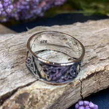 Load image into Gallery viewer, Celtic Triskel Ring, Celtic Ring, Promise Ring, Silver Boho Ring, Irish Ring, Irish Dance Gift, Anniversary Gift, Ireland Ring, Wiccan Ring
